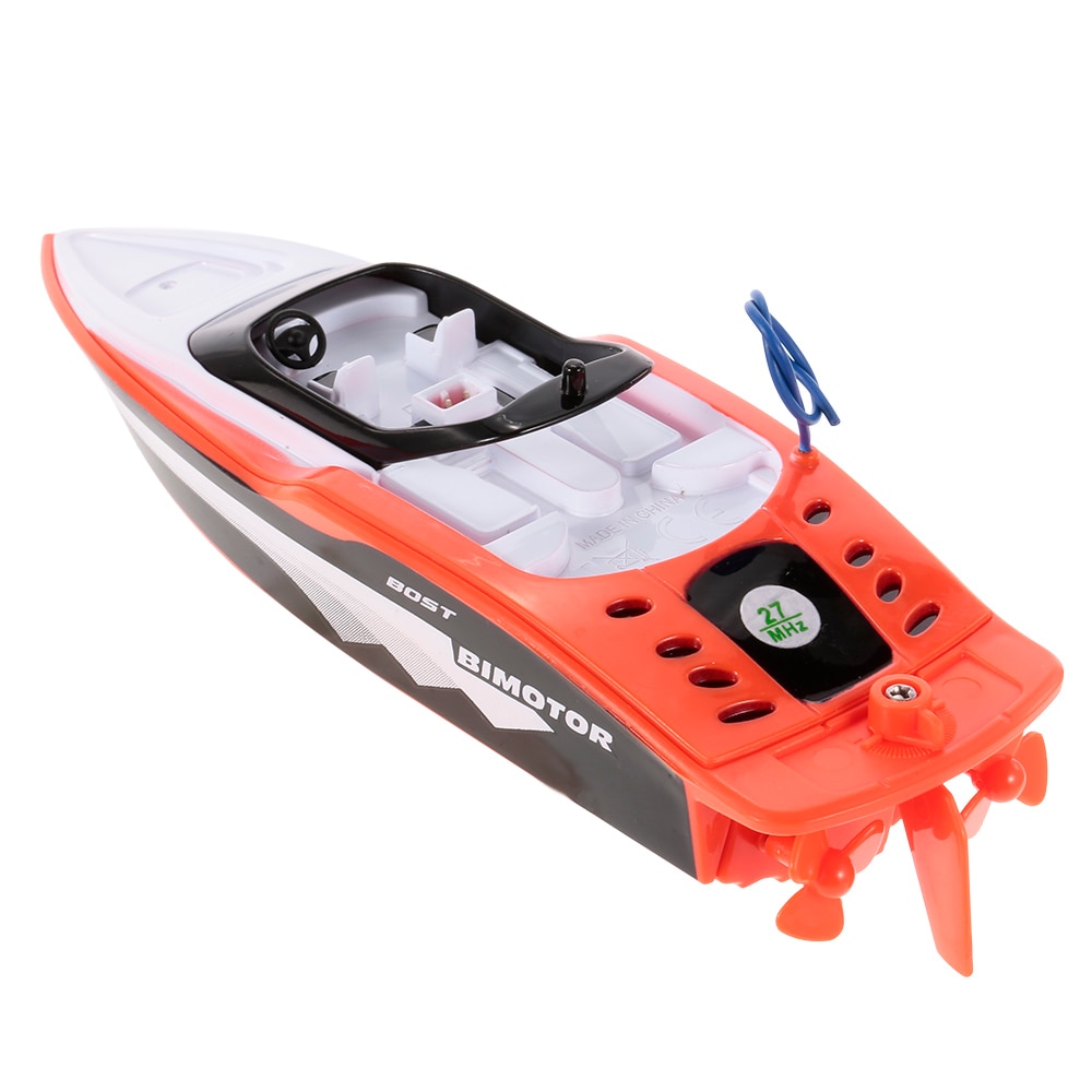 Portable Mini RC Racing Boat Strong Power Double Motor Remote Control Speedboat Rowing Escort Boat Water Children Model Toy