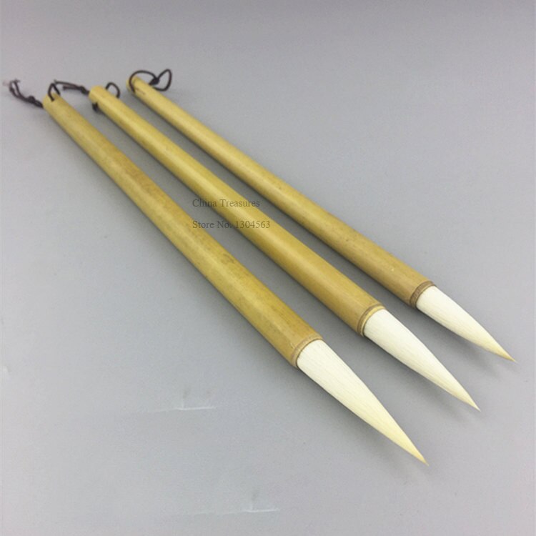 3pcs/lot Da Bai Yun Sheep Hair Brush Chinese Calligraphy Writing Brush Pen Woolen Wool Goat Hair Painting Brush Mao Bi