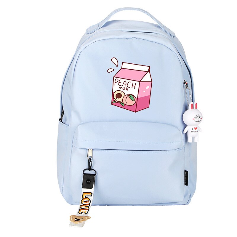 Bonita Mochila de color melocotón para mujer, Mochila rosa, Mochila pequeña, Mochila de viaje de dibujos animados, mochilas escolares de nailon para adolescentes