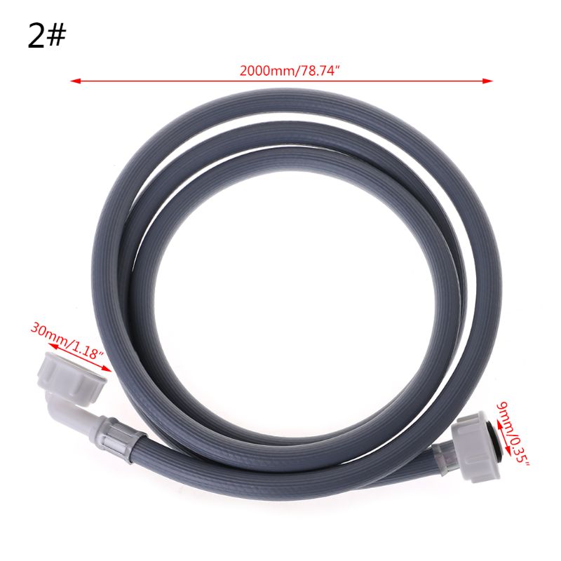 Washing Machine Dishwasher Inlet Pipe Water Feed Fill Hose Inlet Tube with 90 Degree Bend Water Inlet Pipe: 2m