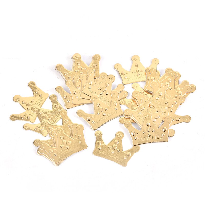 50 Stuks Gold Prinses Kroon Cake Topper Bruiloft Verjaardag Decoraties Accessoires Gunsten Party Cupcake Picks