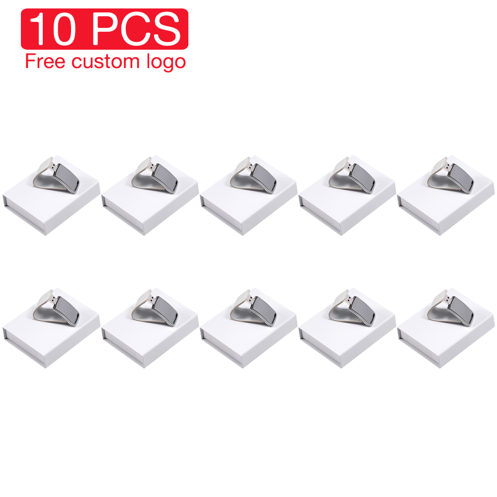 JASTER 10 Uds volumen de ventas cuero 2,0 USB Flash Drive 4GB 8GB U Disk 16GB Memory Stick 32GB logotipo personalizado gratis de boda: Blanco / 16 GB
