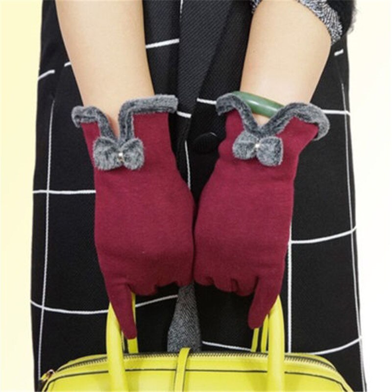 Mulheres Venda quente da Tela de Toque À Prova de Vento Ao Ar Livre Esporte Bowknot Mornas do Inverno Luvas 5 Cores Adultos Criança Luvas de Tela de Toque À Prova de Vento