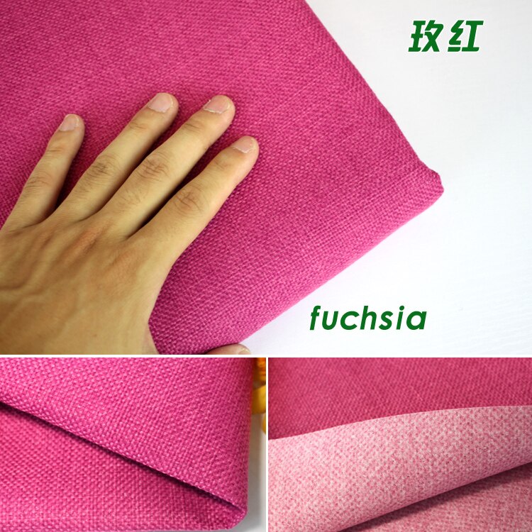 Fuchsia Coated Linen Fabric Sofa Cushion Fabirc DIY Craft Sewing Cloth Outdoor Linen Blend Fabric Upholstery 58" wide -Per yard