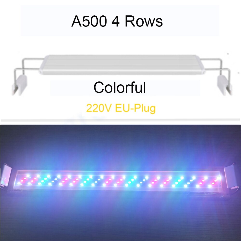 Super Slim LEDs Aquarium Lighting Aquatic Plant Light 20-70CM Extensible Waterproof Clip on Lamp For Fish Tank: A500-C EU-Plug