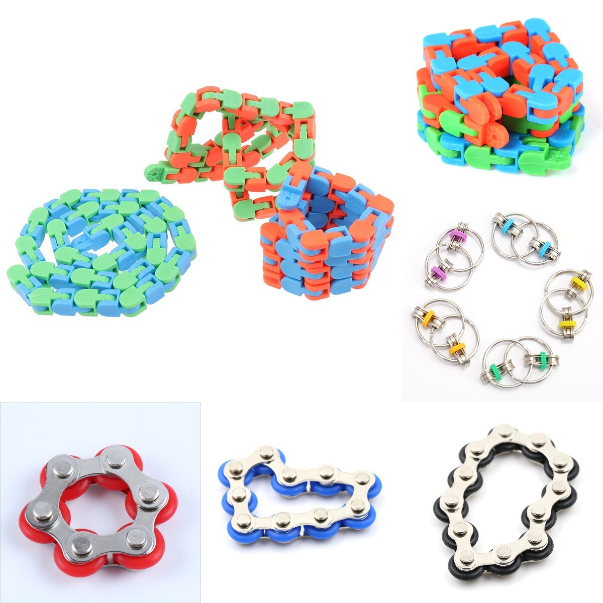 Wacky Tracks Snap and Click Toys Kids Autism Snake Puzzles Classic Sensory Toy for Children Kids Adult Anti-Stress Toy !