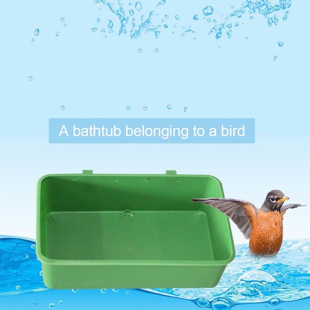 Legendog Small Plastic Bird Bath Tub Parrot Shower Bathtub Bird Food Bowl for Cage Bird Feeders Small Bird Parrot Cage Bird Toys