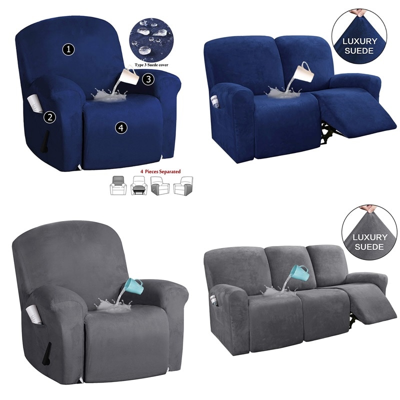 Suede Recliner Sofa Cover All-inclusive Massage Deck Lazy Boy Chair Covers Lounge Single Seat Couch Slipcover Armchair Cover