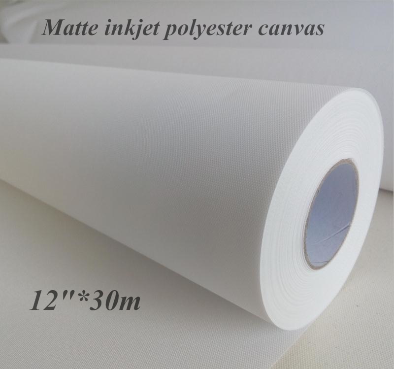 12in * 30 m waterdichte matte oppervlak polyester doek roll voor inkjet printing