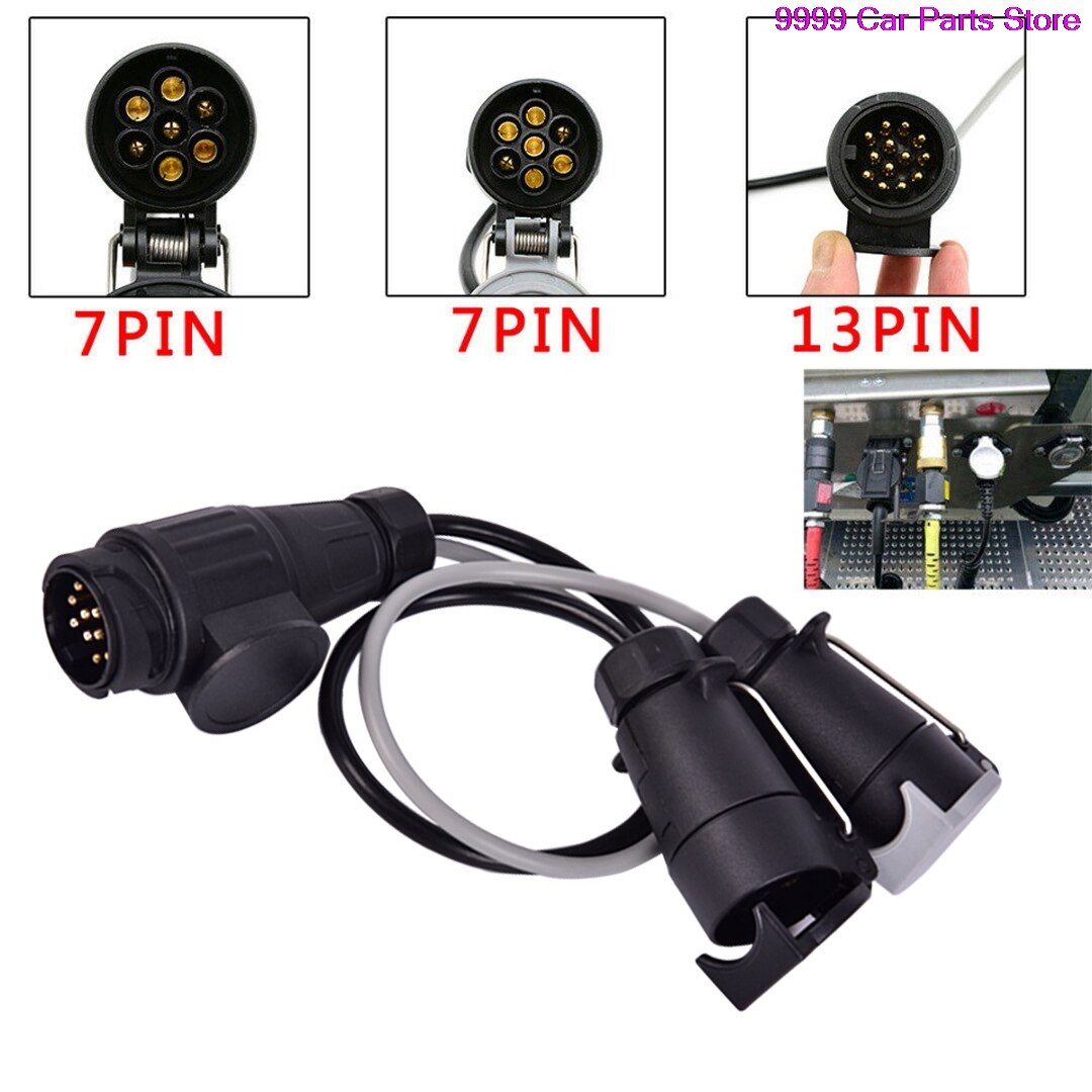 Extension Towing Socket Plug Trailer 13-pin To 7-pin Adapter Tow Bars