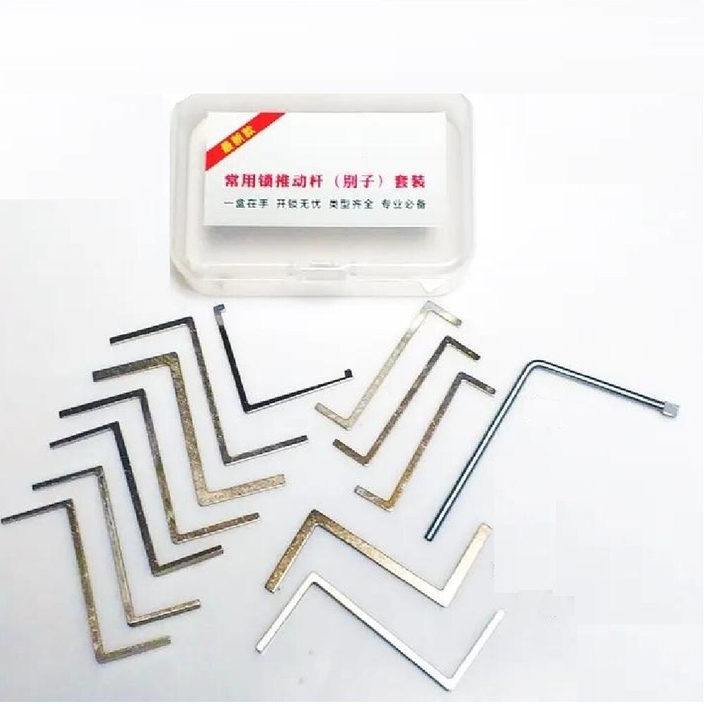 13piece Locksmith Lock Pick Set Stainless Steel Double Row Tension Removal Hooks Lock Picks Tools Lockpick: army green