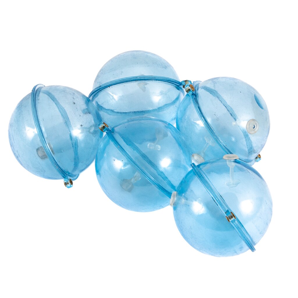 Flotador de pesca de bolas de plástico ABS, Bola De Agua de burbujas, boya de pesca redonda transparente, indicadores de Strike, azul, 5 uds.: 40mm