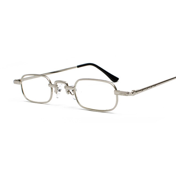 Retro Small Square Metal Steampunk Sunglasses Women Men Glasses Brand Vintage Sunglasses Female: Silver
