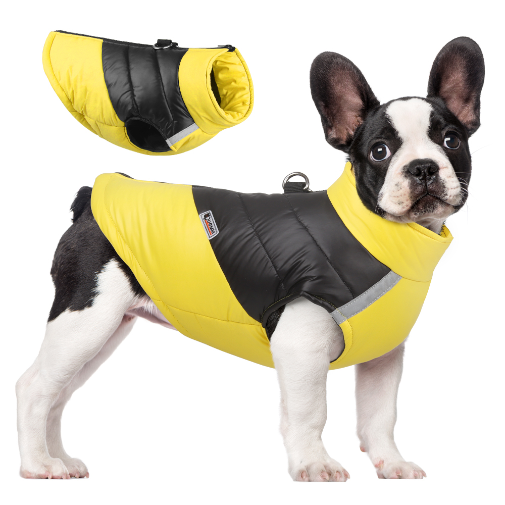 Ropa impermeable de invierno para perros, Chaqueta cálida de algodón para mascotas, chaleco para perros pequeños y grandes, abrigo de Bulldog Francés, disfraz de Chihuahua York