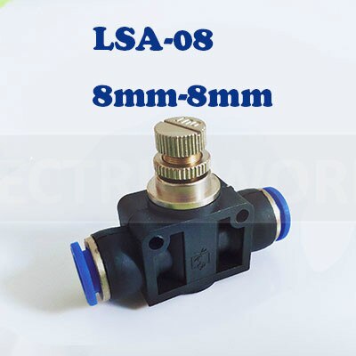 Pneumatic Fitting Airflow Regulator 6mm 8mm 10mm OD Hose Tube Gas Flow Adjust Valve Connector Fitting Air Speed Control Valve: LSA-08
