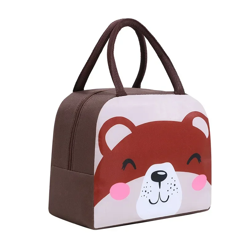 Cartoon Lunch Bag Portable Insulated Thermal Lunch Box Picnic Supplies Bags Milk Bottle For Women Girl Kids Children: Yellow
