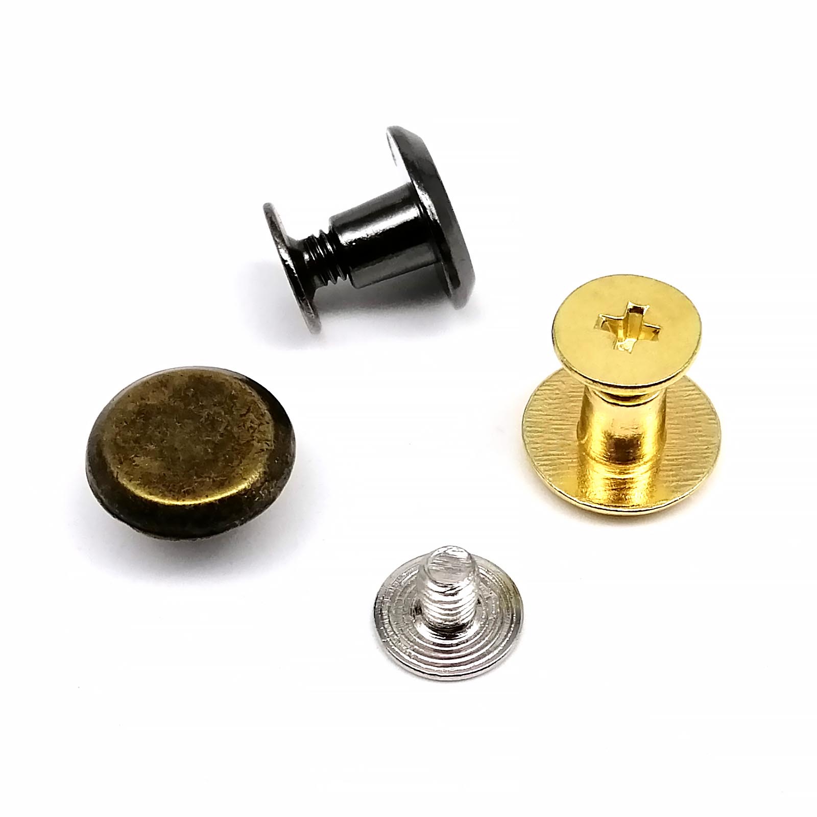 20 stks Ronde Kop 10mm Screwback Chicago Schroef Nagel Binding Klinknagel Stud voor Lederen Schoudertas Knapzak Riem portemonnee