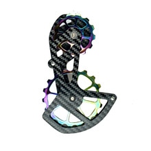 ​11 Speed 12T 18T Ceramic Bearing Carbon Fiber Bike Rear Derailleur Cage Pulley Wheel Kit Bicycle Cycling Parts Outdoor Riding