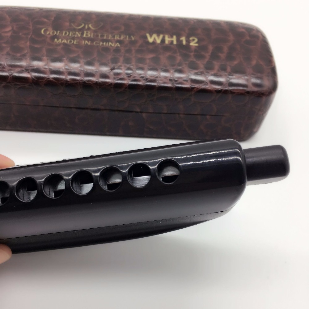 Golden Butterfly 12 Hole Chromatic Harmonica WH12 Harp musical instrument mouth organ semi-matte ABS cover