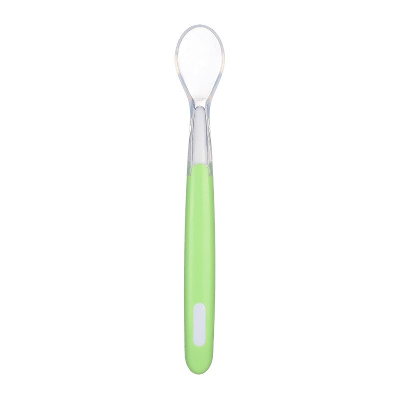 Produits pour enfants, cuillère en Silicone couleur bonbon pour -né, formation d&#39;alimentation pour bébé, cuillère douce pour l&#39;alimentation, vaisselle de cuisine: green