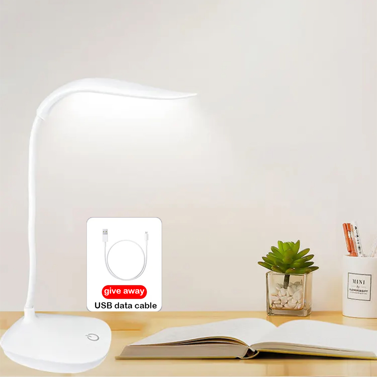 Lampe de Table LED pliable 4000mAh, Rechargeable par USB, 3 niveaux de réglage de la luminosité, Protection des yeux, veilleuse de lecture pour étude intérieure: Default Title
