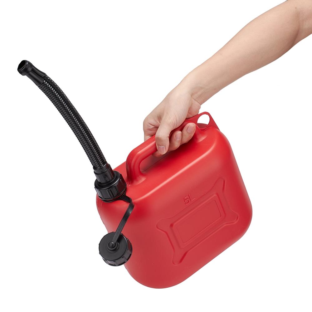 5L Red Plastic Spare Jerry Can for Car Petrol Cans Fuel Tanks Gasoline Oil Container
