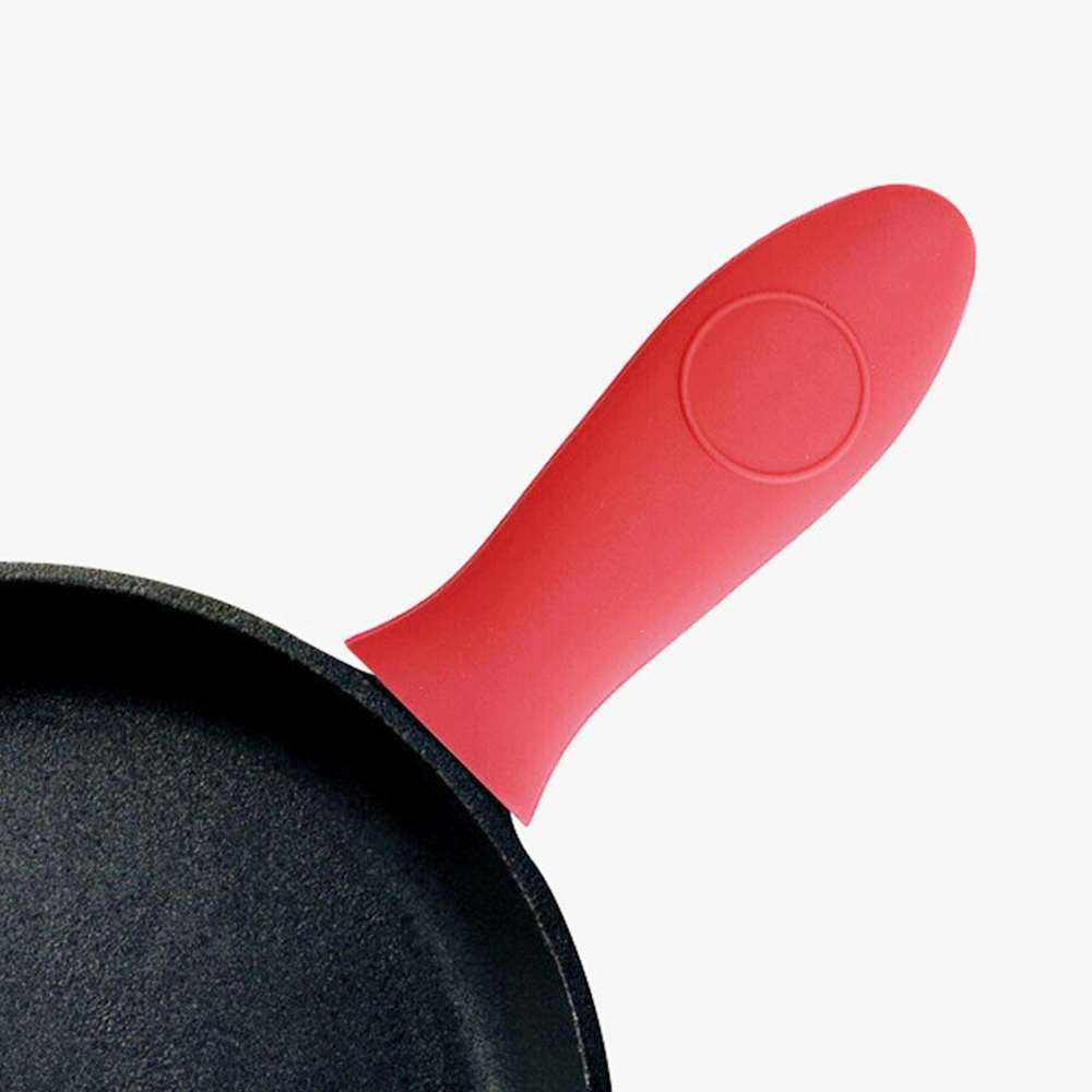 3 uds. Mango resistente a altas temperaturas Anti-escaldado Mango antideslizante cubierta de aislamiento almohadilla de silicona Wok manga de goma
