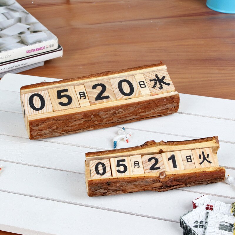 Calendario de escritorio de madera de Japón para hacer lista, planificador diario, libro, suministros de escritorio de oficina, Escuela de pie