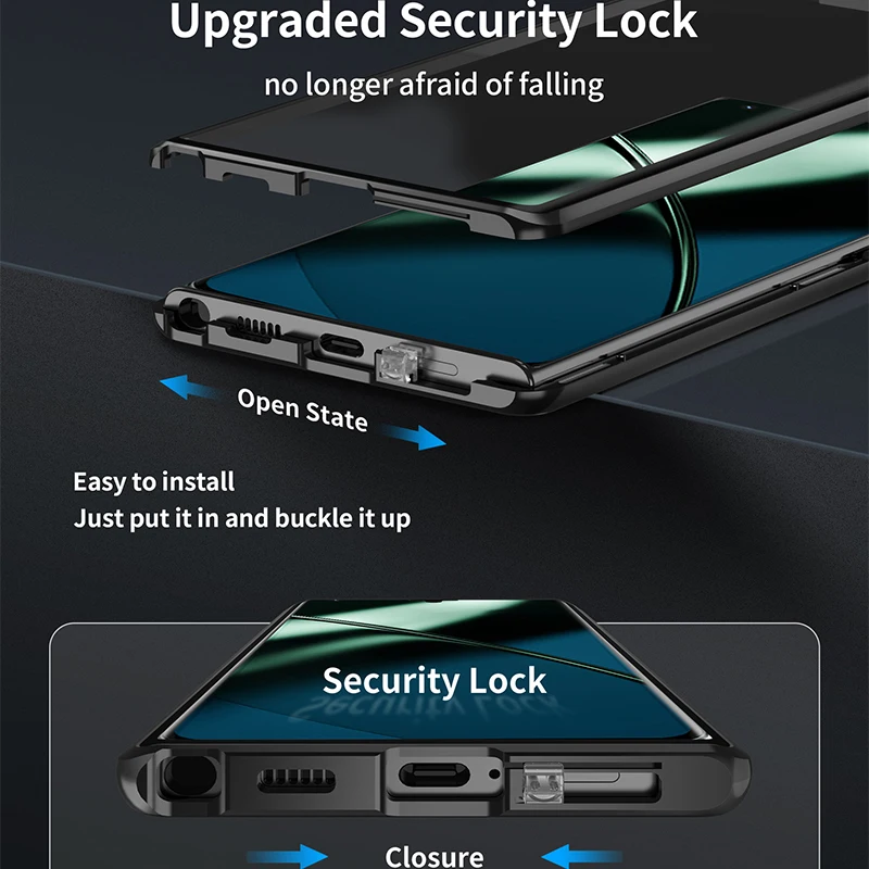 Para OnePlus 12 11 12R Funda de teléfono 360 ° Lente de marco de aleación de aluminio todo incluido One Plus 10 Pro Nord CE 5G HD Caja protectora