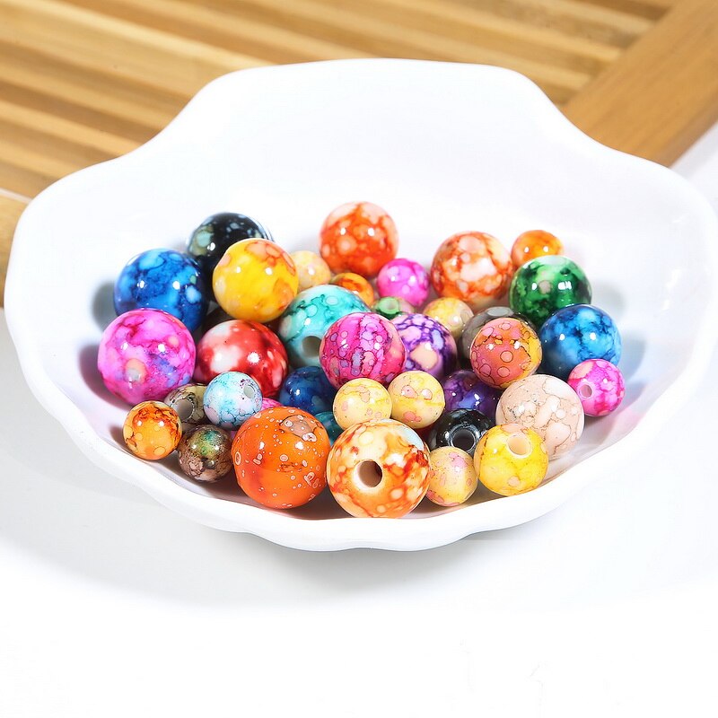 Ronde Losse Spaced Kralen Glazen Kralen 4 Mm 6 Mm 8 Mm Diy Armband Oorbellen Charmes Ketting Kralen Voor Sieraden maken
