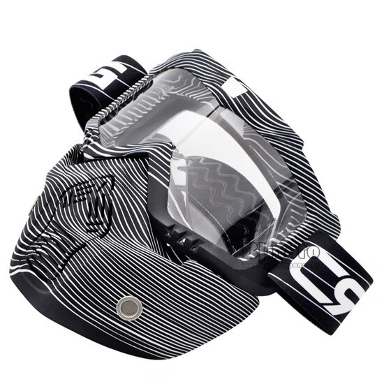 Máscara de casco facial Vintage, gafas desmontables para Motocross, Scooter, Jet, máscara, gafas de sol, esquí, Skate: Model 9