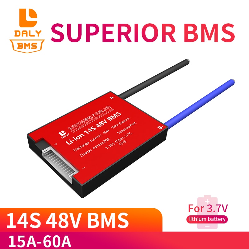 18650 BMS 14S 48V Li ion 3.7v 15A 40ah 50A 60A batteria ai polimeri di litio PCB Balance Ebike e-scooter temperatura