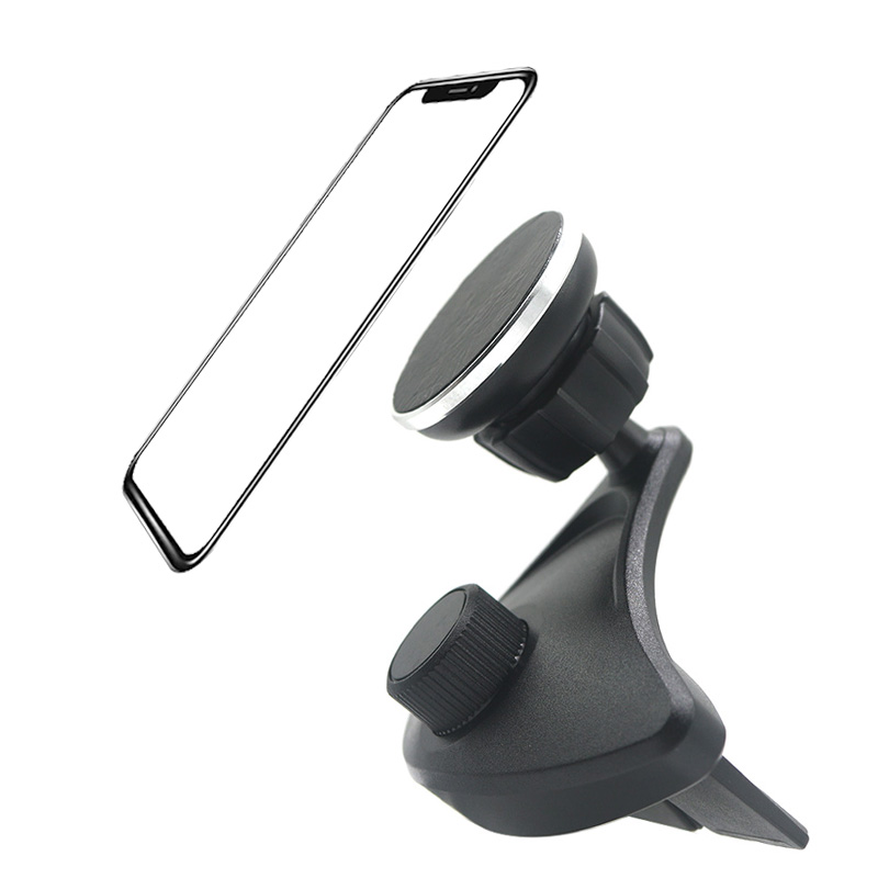 Soporte magnético para teléfono de coche, soporte Universal para teléfono móvil, ranura para CD, imanes magnéticos para iPhone: Negro