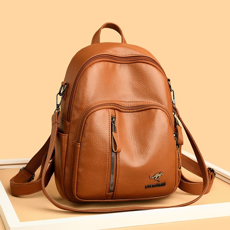 Vrouwen Lederen Rugzakken Vrouwelijke Vintage Rugzak Voor Meisjes Schooltas Reizen Rugzak Dames Sac A Dos Terug pack