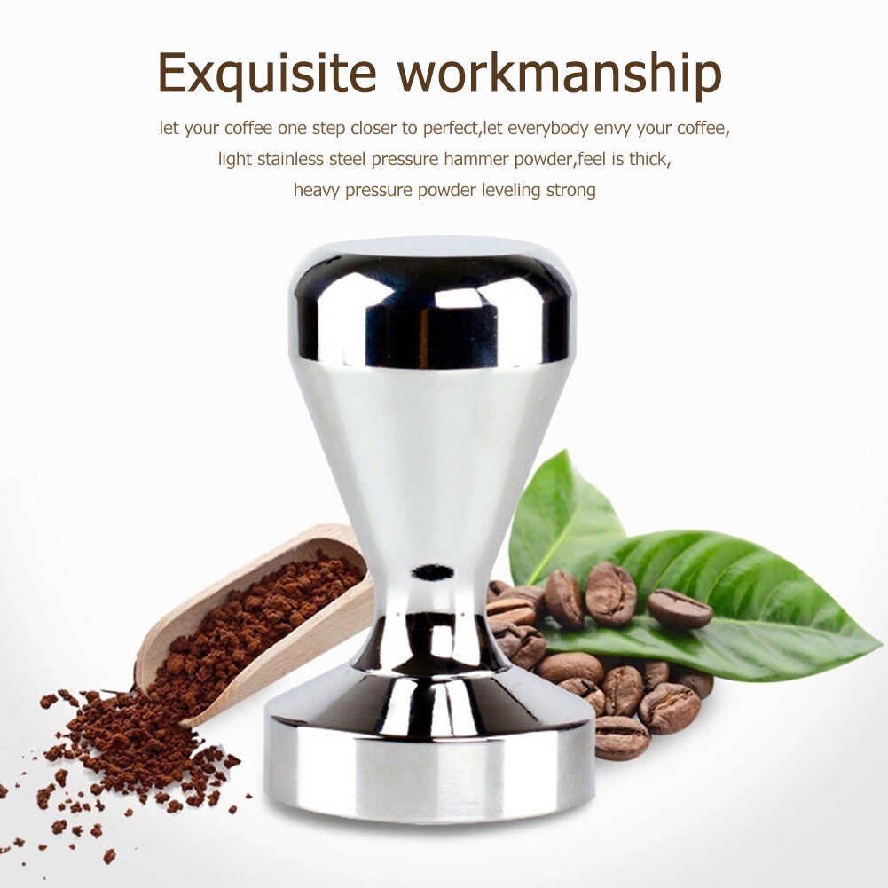 Rustfritt stål kaffesabotasje 51mm 57.5mm manuell kaffebønnemølle trykk kaffekvern hammer espressomaskin kafé barista verktøy