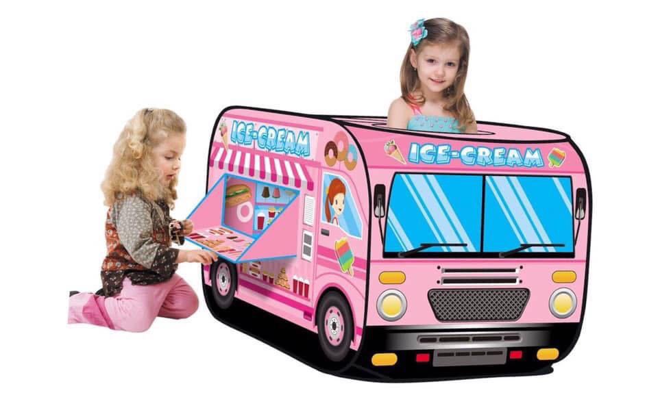 Børn telt børn pop op leg telt legetøj sammenfoldeligt legehus klud brandbil politibil spil husbus: Lyserød