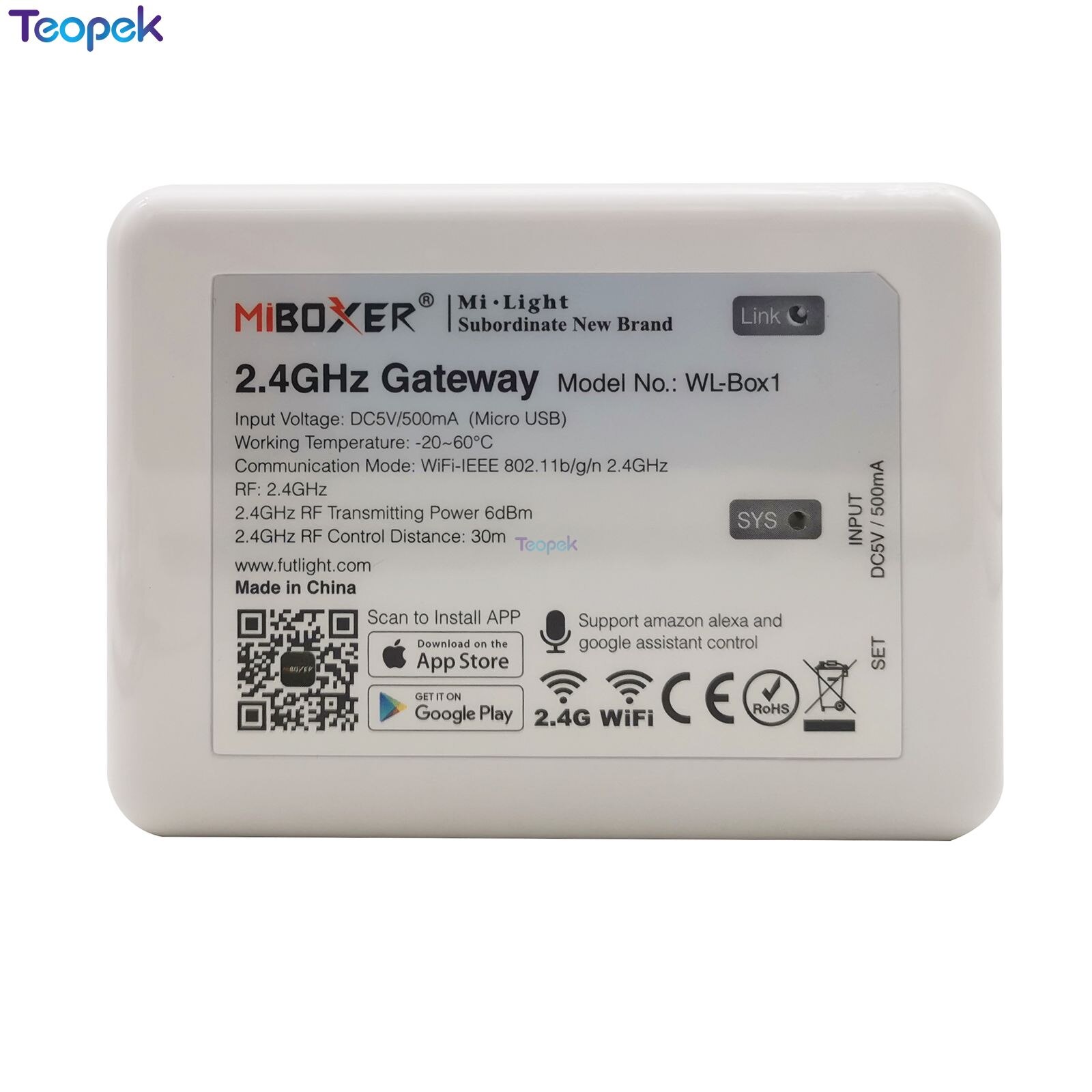 MiBoxer CCT Led Controller CW/WW Led Dimmer FUT035 2.4G Remote WL-Box1 Wifi Control For Color Temperature Led Strip DC12-24V