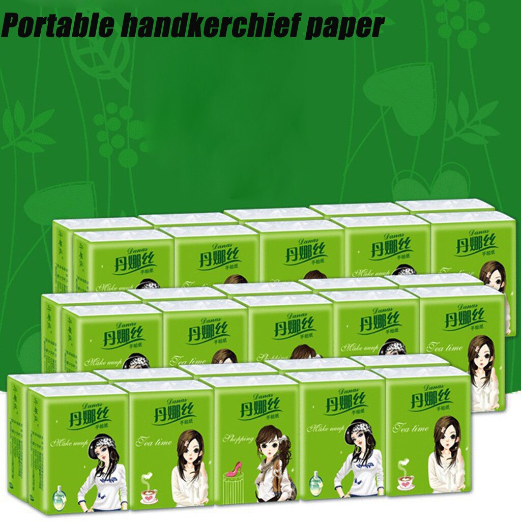 Handkerchief paper packet 60 packs of tissue paper napkins small package portable portable toilet paper facial tissue paper