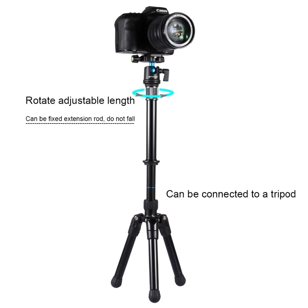 Tripode professionale DSLR 1/4 o 3/8 vite asta di prolunga monopiede regolabile in metallo con treppiede regolabile per fotocamera reflex DSLR