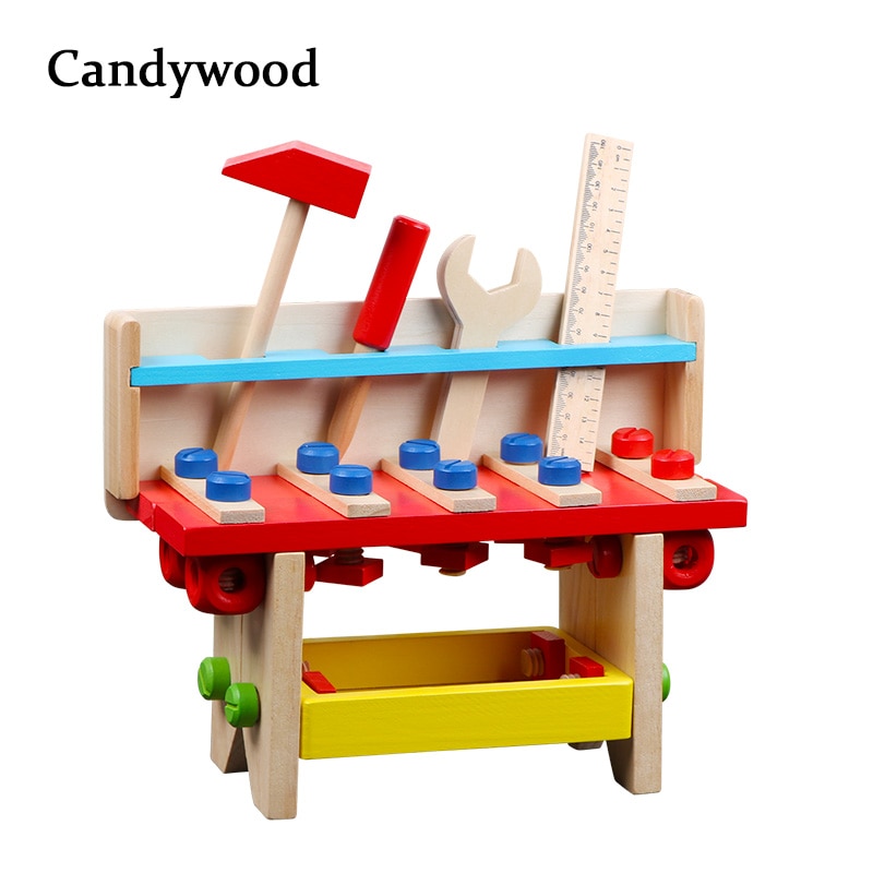 Boys Toys Wooden Intellectual Tool Set Maintenance Box Building Tools for Carpentry Wooden Toy Kids Educational Toy for Children