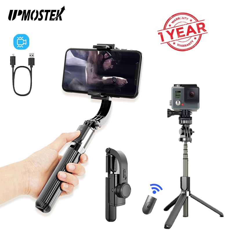 UPMOSTEK Gimbal Smartphone 3 IN 1 Selfie Stick stabilizzatore per treppiede con telecomando Bluetooth per telefoni Android Gorpro Sports Camera