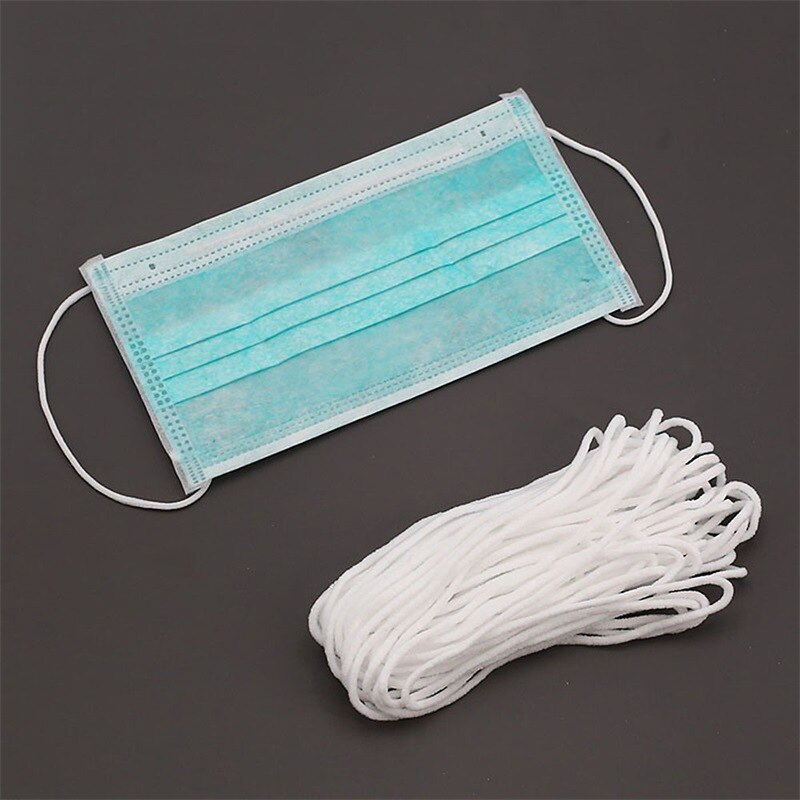 3MM White Black Elastic Band Code goma elastica Rubber Rope DIY Craft Accessories elastique couture For mask costura