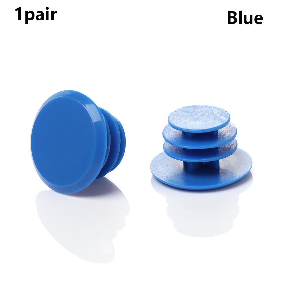1Pair Bicycle Plastic Handles Caps Colorful Stoppers Handlebar Grip End Plugs Road Bike Grips Cycling Accessories: Blue