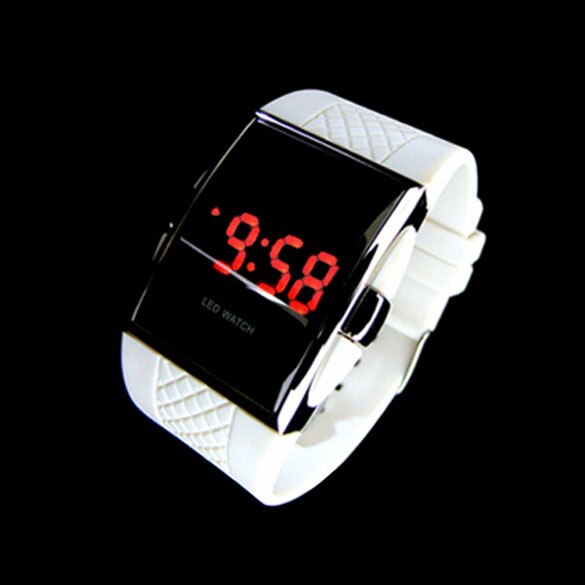 Sport Style RED LED Digital Watch Men Rubber Lady Men Unisex Wrist Watch LED Sport Wristwatch TT@88