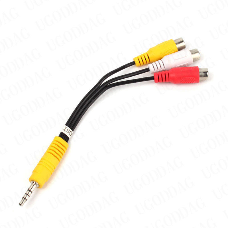 3,5 mm jack naar 3 RCA mannelijke audio video AV-kabel AUX stereosnoer 3 RCA standaard converterdraad voor luidspreker TV Box CD DVD-speler
