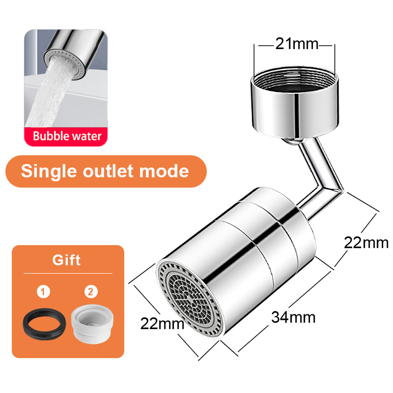 Universal 1080 °Swivel Robotic Arm Swivel Extension Faucet Aerator Kitchen Sink Faucet Extender Mixer Tap Nozzle Water Flow Mode: WHITE