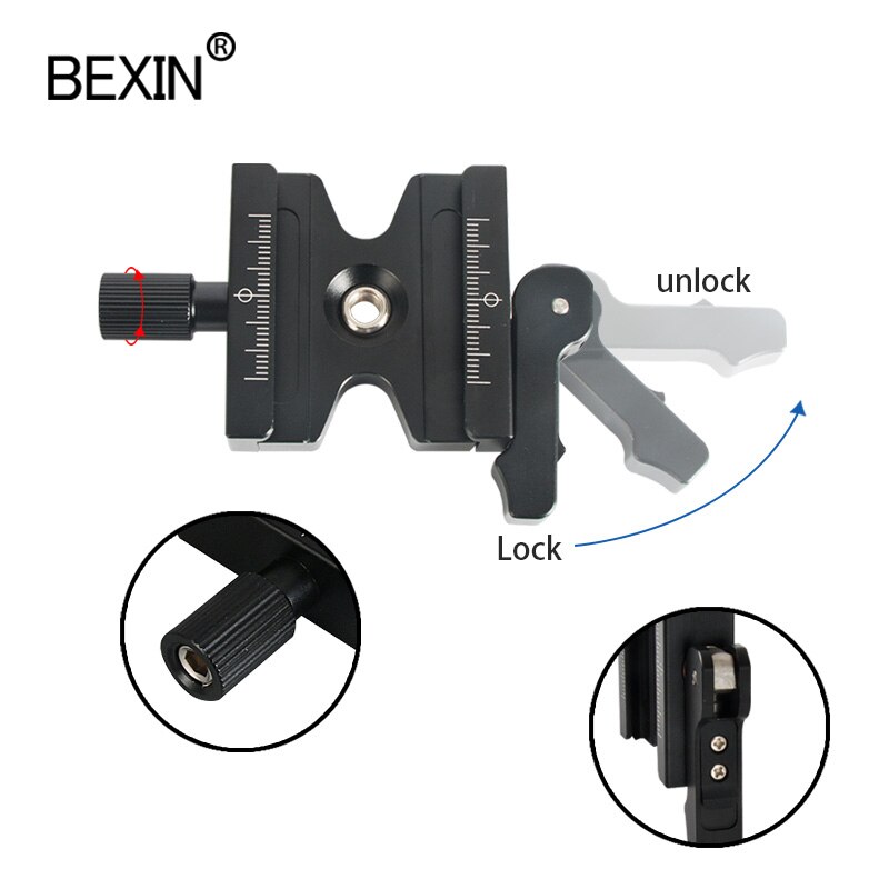 Dubbele Lock Camera Quick Release Clamp Camera Klem Aluminium Statief Adapter Quick Mount Accessoires Voor De Dslr Camera