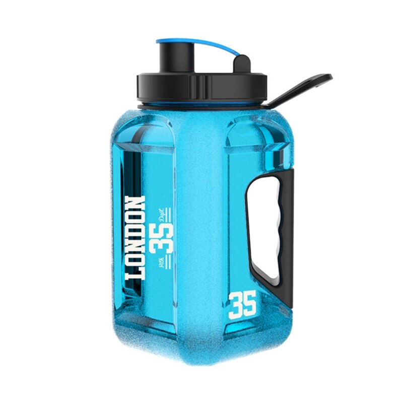 Dagelijks Gebruikt Water Fles 2.4L Grote Capaciteit Sport Drinken Waterkoker Voor Mannen Vrouwen Draagbare Water Fles Met Handvat: Deep Blue