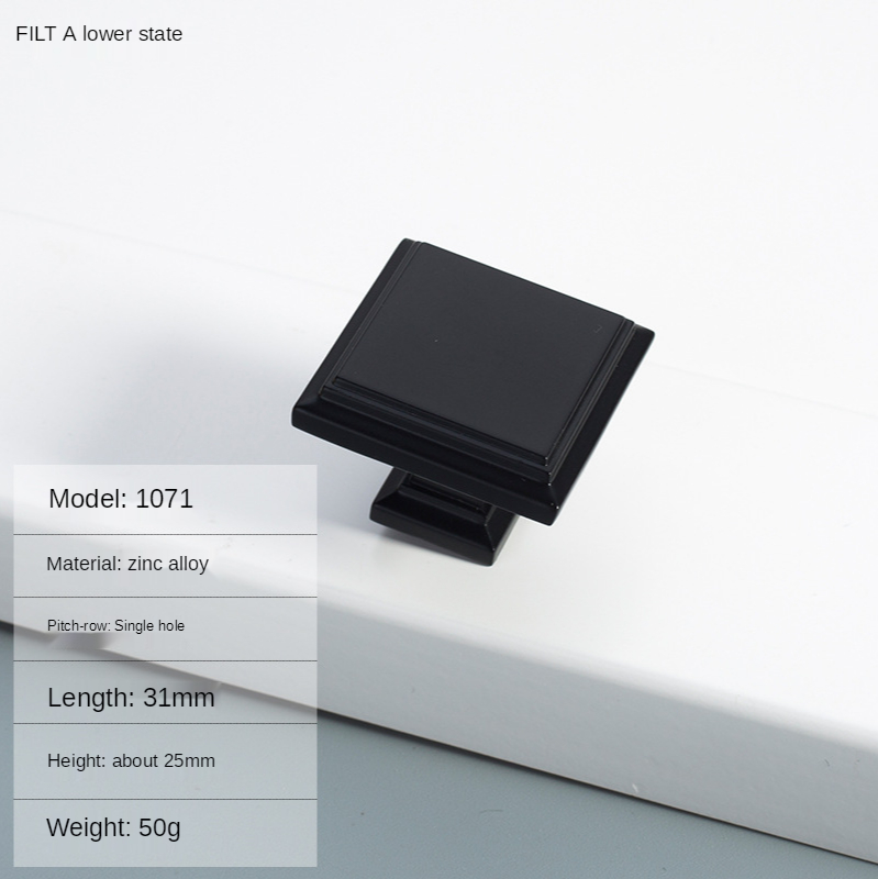 Cabinet Handles Modern Cabinet Handle Square Furniture Hardware Stainless Steel Kitchen Door Knob Cupboard Wardrobe Drawer Pulls: Dumb black