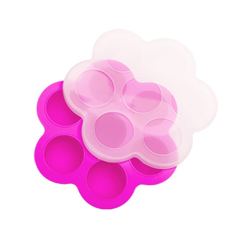 Contenedor de silicona para alimentos de bebé, caja de almacenamiento de frutas y leche materna, bandeja para congelador, contenedor de comida para bebé: Rosa